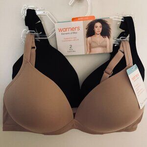 WARNERS Women's 2-Pack Wire-Free Bras NWT Size 38C